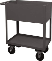 Durham - 3,600 Lb Capacity, 18" Wide x 30" Long x 39-1/16" High Service Cart - 2 Shelf, Steel, 2 Rigid/2 Swivel Casters - Eagle Tool & Supply