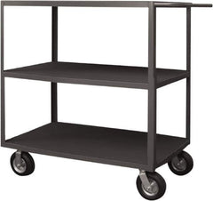 Durham - 1,200 Lb Capacity, 36" Wide x 72" Long x 50" High Instrument Cart - 3 Shelf, Steel, 2 Rigid/2 Swivel Casters - Eagle Tool & Supply