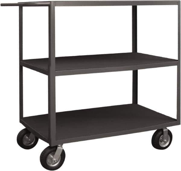 Durham - 1,200 Lb Capacity, 30" Wide x 60" Long x 55-3/8" High Instrument Cart - 3 Shelf, Steel, 2 Rigid/2 Swivel Casters - Eagle Tool & Supply
