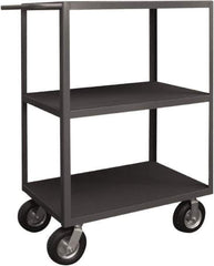 Durham - 1,200 Lb Capacity, 24" Wide x 48" Long x 50" High Instrument Cart - 3 Shelf, Steel, 2 Rigid/2 Swivel Casters - Eagle Tool & Supply