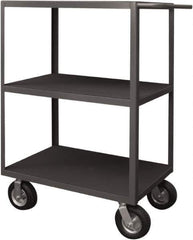 Durham - 1,200 Lb Capacity, 24" Wide x 36" Long x 50" High Instrument Cart - 3 Shelf, Steel, 2 Rigid/2 Swivel Casters - Eagle Tool & Supply