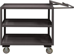 Durham - 1,200 Lb Capacity, 24" Wide x 48" Long x 37-5/8" High Order Picking Cart - 3 Shelf, Steel, 2 Rigid/2 Swivel Casters - Eagle Tool & Supply