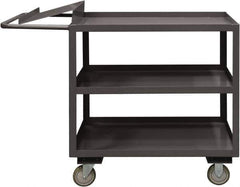 Durham - 1,200 Lb Capacity, 18" Wide x 36" Long x 37-5/8" High Order Picking Cart - 3 Shelf, Steel, 2 Rigid/2 Swivel Casters - Eagle Tool & Supply