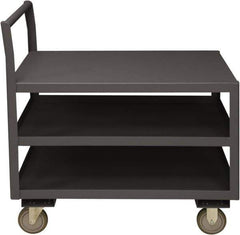 Durham - 1,200 Lb Capacity, 30-1/4" Wide x 51" Long x 37-1/2" High Service Cart - 3 Shelf, Steel, 2 Rigid/2 Swivel Casters - Eagle Tool & Supply