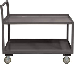 Durham - 1,200 Lb Capacity, 24-1/4" Wide x 51" Long x 37-1/2" High Service Cart - 2 Shelf, Steel, 2 Rigid/2 Swivel Casters - Eagle Tool & Supply