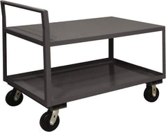 Durham - 2,000 Lb Capacity, 30-1/4" Wide x 51" Long x 38-3/4" High Service Cart - 2 Shelf, Steel, 2 Rigid/2 Swivel Casters - Eagle Tool & Supply