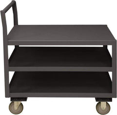 Durham - 1,200 Lb Capacity, 24-1/4" Wide x 39" Long x 37-1/2" High Service Cart - 3 Shelf, Steel, 2 Rigid/2 Swivel Casters - Eagle Tool & Supply