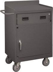 Durham - 1,200 Lb Capacity, 18" Wide x 24" Long x 39-3/4" High Mobile Cart - 1 Door, 1 Drawer, 1 Shelf, Steel, 2 Rigid/2 Swivel Casters - Eagle Tool & Supply