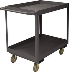 Durham - 3,600 Lb Capacity, 24" Wide x 36" Long x 39-1/16" High Service Cart - 2 Shelf, Steel, 2 Rigid/2 Swivel Casters - Eagle Tool & Supply