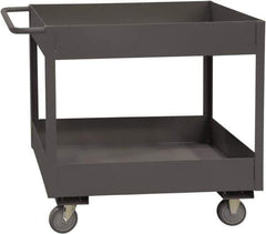 Durham - 3,600 Lb Capacity, 18" Wide x 30" Long x 38-1/2" High Service Cart - 2 Shelf, Steel, 2 Rigid/2 Swivel Casters - Eagle Tool & Supply