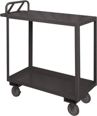 Durham - 1,200 Lb Capacity, 18" Wide x 30" Long x 38" High Service Cart - 2 Shelf, Steel, 2 Rigid/2 Swivel Casters - Eagle Tool & Supply