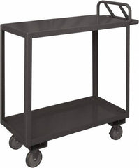 Durham - 1,200 Lb Capacity, 18" Wide x 36" Long x 37-5/8" High Service Cart - 2 Shelf, Steel, 2 Rigid/2 Swivel Casters - Eagle Tool & Supply