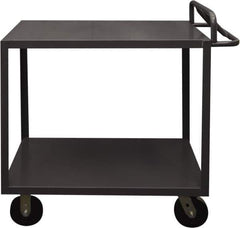 Durham - 3,600 Lb Capacity, 24" Wide x 48" Long x 37-5/8" High Service Cart - 2 Shelf, Steel, 2 Rigid/2 Swivel Casters - Eagle Tool & Supply