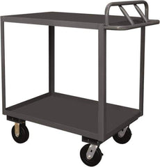 Durham - 3,600 Lb Capacity, 30" Wide x 48" Long x 39" High Service Cart - 2 Shelf, Steel, 2 Rigid/2 Swivel Casters - Eagle Tool & Supply
