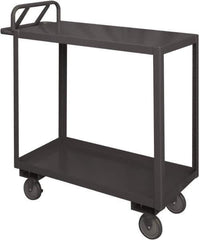 Durham - 1,200 Lb Capacity, 30" Wide x 48" Long x 38" High Service Cart - 2 Shelf, Steel, 2 Rigid/2 Swivel Casters - Eagle Tool & Supply