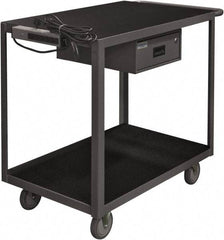 Durham - 1,200 Lb Capacity, 24" Wide x 36" Long x 39-1/2" High Instrument Cart - 1 Drawer, 2 Shelf, Steel, 2 Rigid/2 Swivel Casters - Eagle Tool & Supply