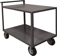 Durham - 1,500 Lb Capacity, 30" Wide x 60" Long x 39-1/2" High Service Cart - 2 Shelf, Steel, 2 Rigid/2 Swivel Casters - Eagle Tool & Supply
