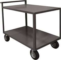 Durham - 1,500 Lb Capacity, 30.25" Wide x 54.25" Long x 36.33" High Service Cart - 2 Shelf, Steel, 2 Rigid/2 Swivel Casters - Eagle Tool & Supply