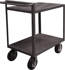 Durham - 1,500 Lb Capacity, 24" Wide x 36" Long x 39-7/16" High Service Cart - 2 Shelf, Steel, 2 Rigid/2 Swivel Casters - Eagle Tool & Supply