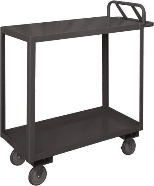 Durham - 1,200 Lb Capacity, 30" Wide x 60" Long x 29" High Service Cart - 2 Shelf, Steel, 2 Rigid/2 Swivel Casters - Eagle Tool & Supply