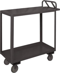 Durham - 1,200 Lb Capacity, 30" Wide x 60" Long x 29" High Service Cart - 2 Shelf, Steel, 2 Rigid/2 Swivel Casters - Eagle Tool & Supply