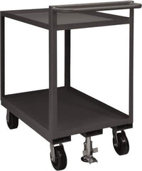 Durham - 1,500 Lb Capacity, 30" Wide x 48" Long x 41-1/16" High Service Cart - 2 Shelf, Steel, 2 Rigid/2 Swivel Casters - Eagle Tool & Supply