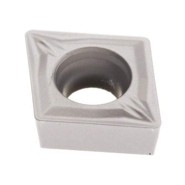 Seco - CCMT432 MF2 Grade TP3501 Carbide Turning Insert - TiCN/Al2O3 Finish, 80° Diamond, 1/2" Inscr Circle, 3/16" Thick, 1/32" Corner Radius - Eagle Tool & Supply