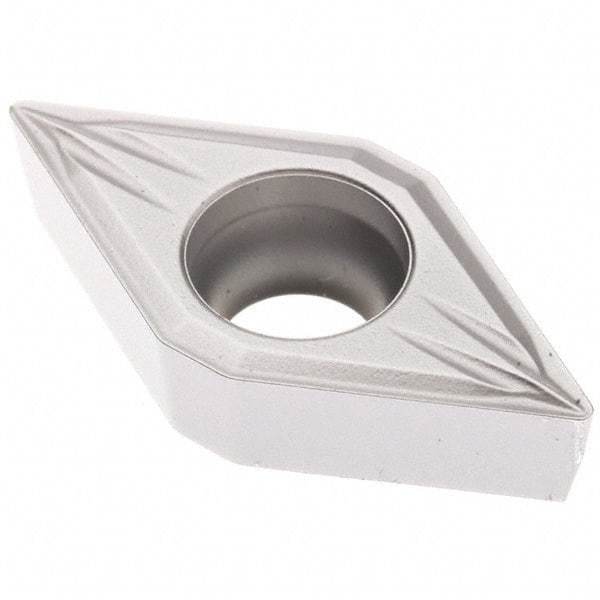 Seco - DCMT32.52 MF2 Grade TP3501 Carbide Turning Insert - TiCN/Al2O3 Finish, 55° Diamond, 3/8" Inscr Circle, 5/32" Thick, 1/32" Corner Radius - Eagle Tool & Supply