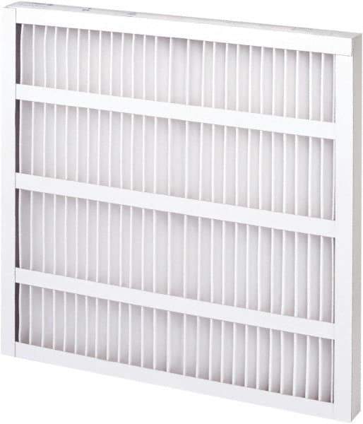 Made in USA - 16" Noml Height x 24" Noml Width x 2" Noml Depth, 35% Capture Efficiency, Wireless Pleated Air Filter - MERV 8, Synthetic, Integrated Paperboard Frame, 500 Max FPM, 1,325 CFM, For Any Unit - Eagle Tool & Supply