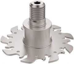 Seco - Modular Connection Connection, 0.0886 to 0.0984" Cutting Width, 0.9488" Depth of Cut, 80mm Cutter Diam, 9 Tooth Indexable Slotting Cutter - R335.10 Toolholder, 150.10 Insert, Right Hand Cutting Direction - Eagle Tool & Supply