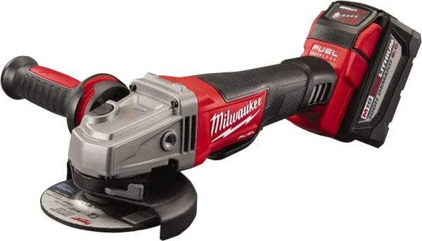 Milwaukee Tool - 4-1/2" Wheel Diam, 8,500 RPM, Cordless Angle & Disc Grinder - 5/8-11 Spindle - Eagle Tool & Supply