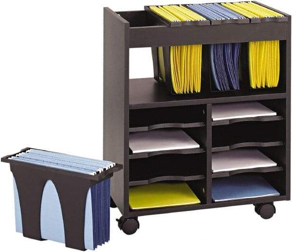 Safco - 28" Wide x 14-3/4" Long x 26" High File Cart - 1 Shelf, 1 Slot, Plastic - Eagle Tool & Supply