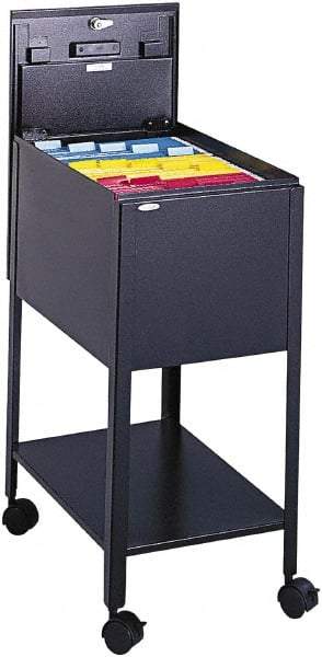 Safco - 13-1/2" Wide x 19-1/4" Long x 28" High Tote Cart - 1 Door, 1 Shelf, Steel - Eagle Tool & Supply