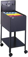 Safco - 13-1/2" Wide x 19-1/4" Long x 28" High Tote Cart - 1 Door, 1 Shelf, Steel - Eagle Tool & Supply