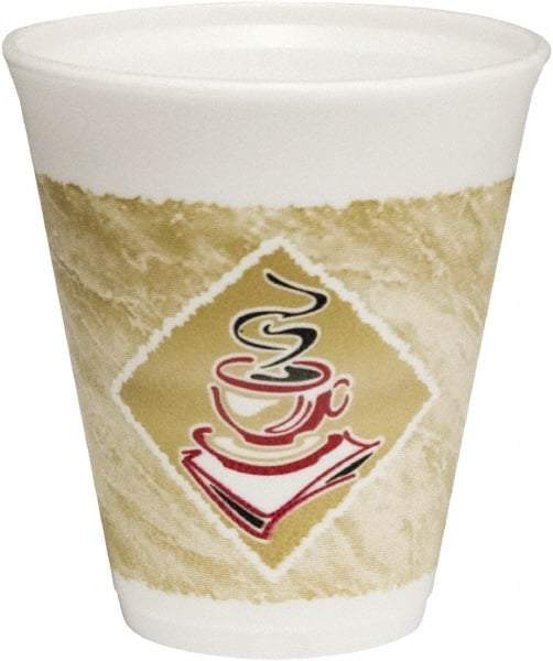 DART - Caf\xE9 G Foam Hot/Cold Cups, 12 oz - Brown,Red & White - Eagle Tool & Supply