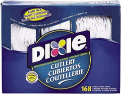 Dixie - Combo Pack, Tray with Plastic Utensils, 56 Forks, 56 Knives, 56 Spoons - White - Eagle Tool & Supply