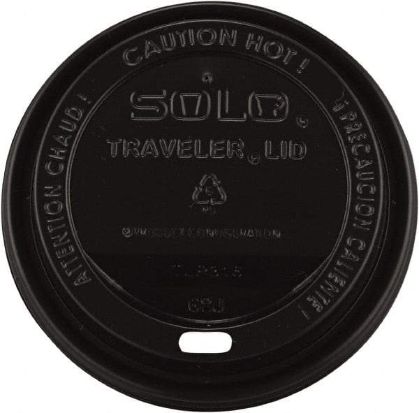 Solo - Traveler Drink-Thru Lids, 10-24 oz Cups - Black - Eagle Tool & Supply