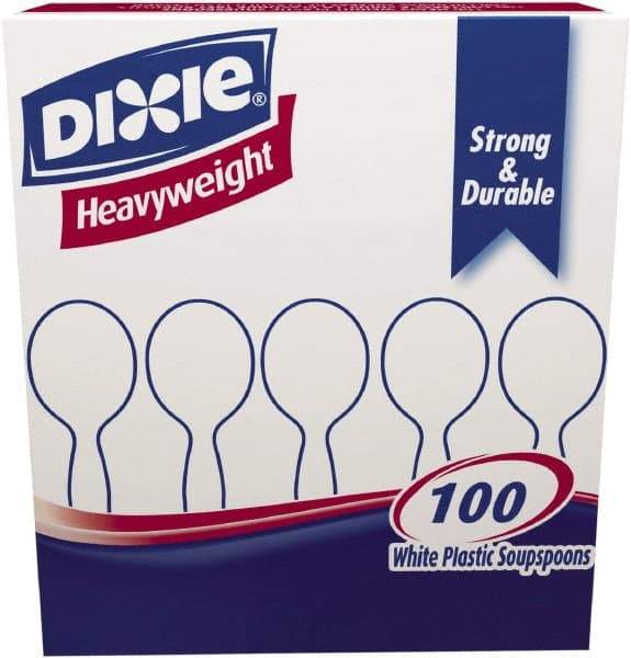 Dixie - Plastic Cutlery, Heavyweight Soup Spoons, 100/B oz - White - Eagle Tool & Supply