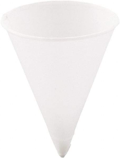 Solo - Cone Water Cups, Paper, 4 oz, Rolled Rim, 200/Bag, 25 Bags/Carton - White - Eagle Tool & Supply