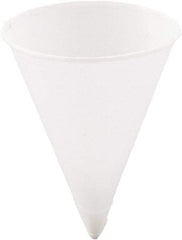 Solo - Cone Water Cups, Paper, 4 oz, Rolled Rim, 200/Bag, 25 Bags/Carton - White - Eagle Tool & Supply