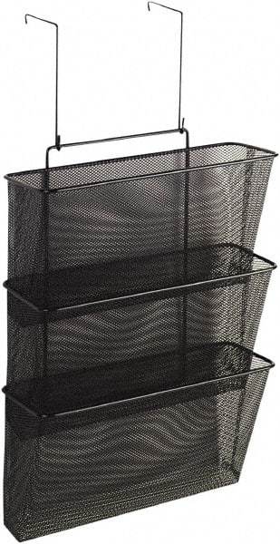 FELLOWES - 12-5/8" Wide x 8-1/4" Deep x 23-1/4" High, 3 Compartments, Wire Mesh Wall File - Black, 10" Compartment Width x 2-1/2" Compartment Depth x 12" Compartment Height - Eagle Tool & Supply