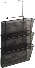 FELLOWES - 12-5/8" Wide x 8-1/4" Deep x 23-1/4" High, 3 Compartments, Wire Mesh Wall File - Black, 10" Compartment Width x 2-1/2" Compartment Depth x 12" Compartment Height - Eagle Tool & Supply