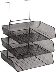 FELLOWES - 11-1/8" Wide x 14" Deep x 14-3/4" High, 3 Compartments, Wire Mesh 3 Tier Organizer - Black, 9" Compartment Width x 6" Compartment Depth x 12" Compartment Height - Eagle Tool & Supply