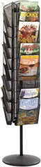 Safco - 15" Wide x 16-1/2" Deep x 66" High, 30 Compartments, Steel Rotary Literature Rack - Black, 9-1/2" Compartment Width x 5" Compartment Depth x 10" Compartment Height - Eagle Tool & Supply