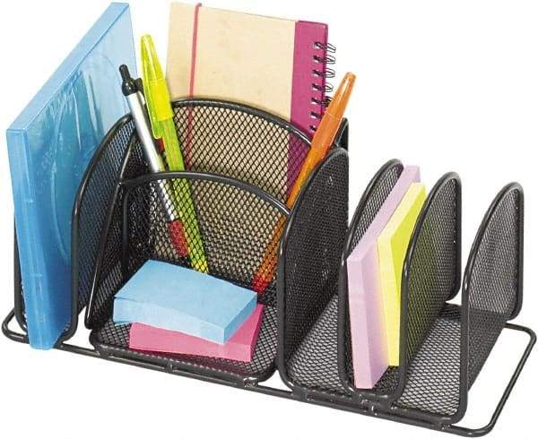 Safco - Black Desk Top Organizer - Steel - Eagle Tool & Supply