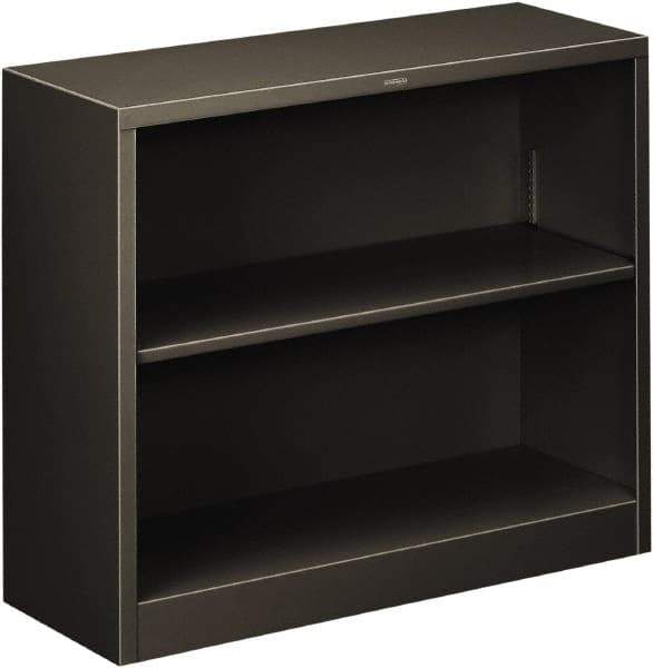 Hon - 2 Shelf, 29" High x 34-1/2" Wide Bookcase - 13-3/16" Deep, Steel, Charcoal - Eagle Tool & Supply