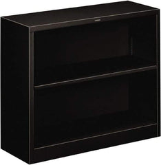 Hon - 2 Shelf, 29" High x 34-1/2" Wide Bookcase - 12-5/8" Deep, Steel, Black - Eagle Tool & Supply