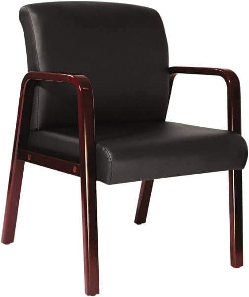 ALERA - Black Soft Leather Guest Chair - 24" Wide x 33-1/4" High - Eagle Tool & Supply