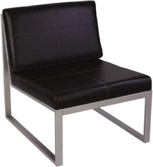 ALERA - Black & Silver Leather Guest Chair - 26-3/8" Wide x 30" High - Eagle Tool & Supply