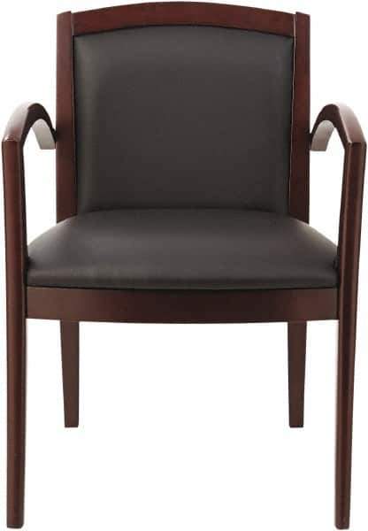 ALERA - Black Leather Guest Chair - 22-7/8" Wide x 32-7/8" High - Eagle Tool & Supply